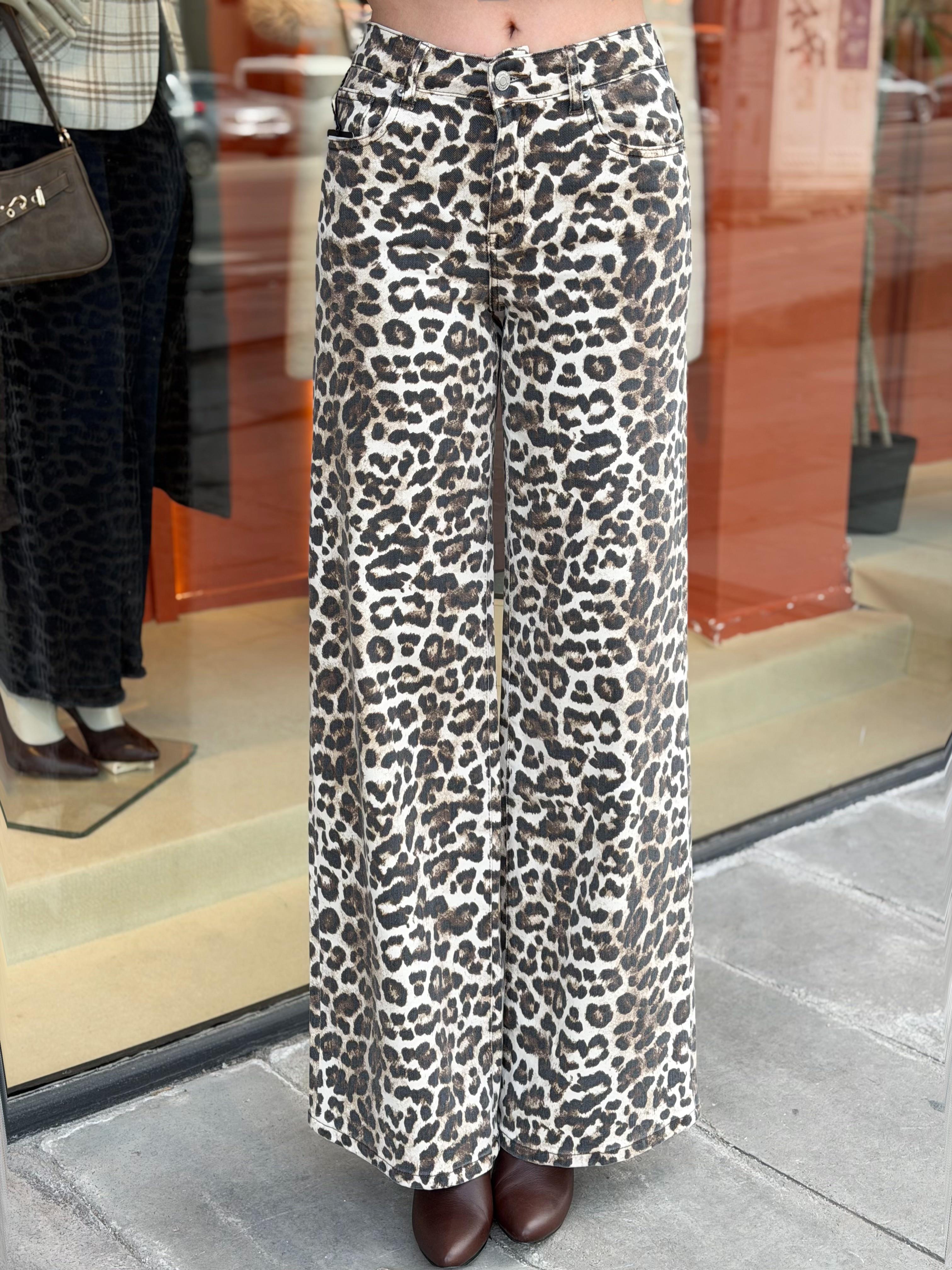 PANTOLON Leopar Palazzo Pantolon