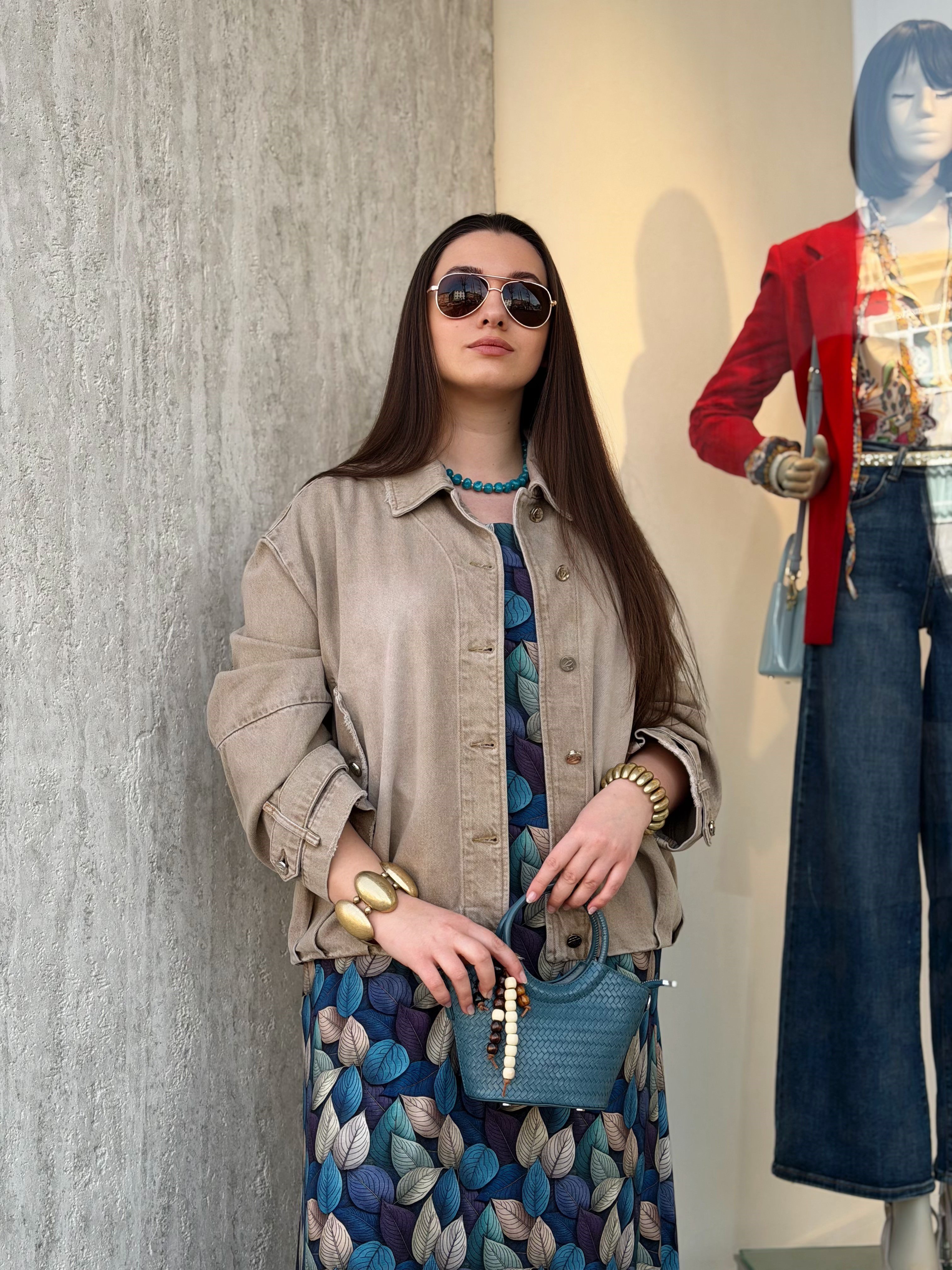 CEKET Oversize Jean Ceket