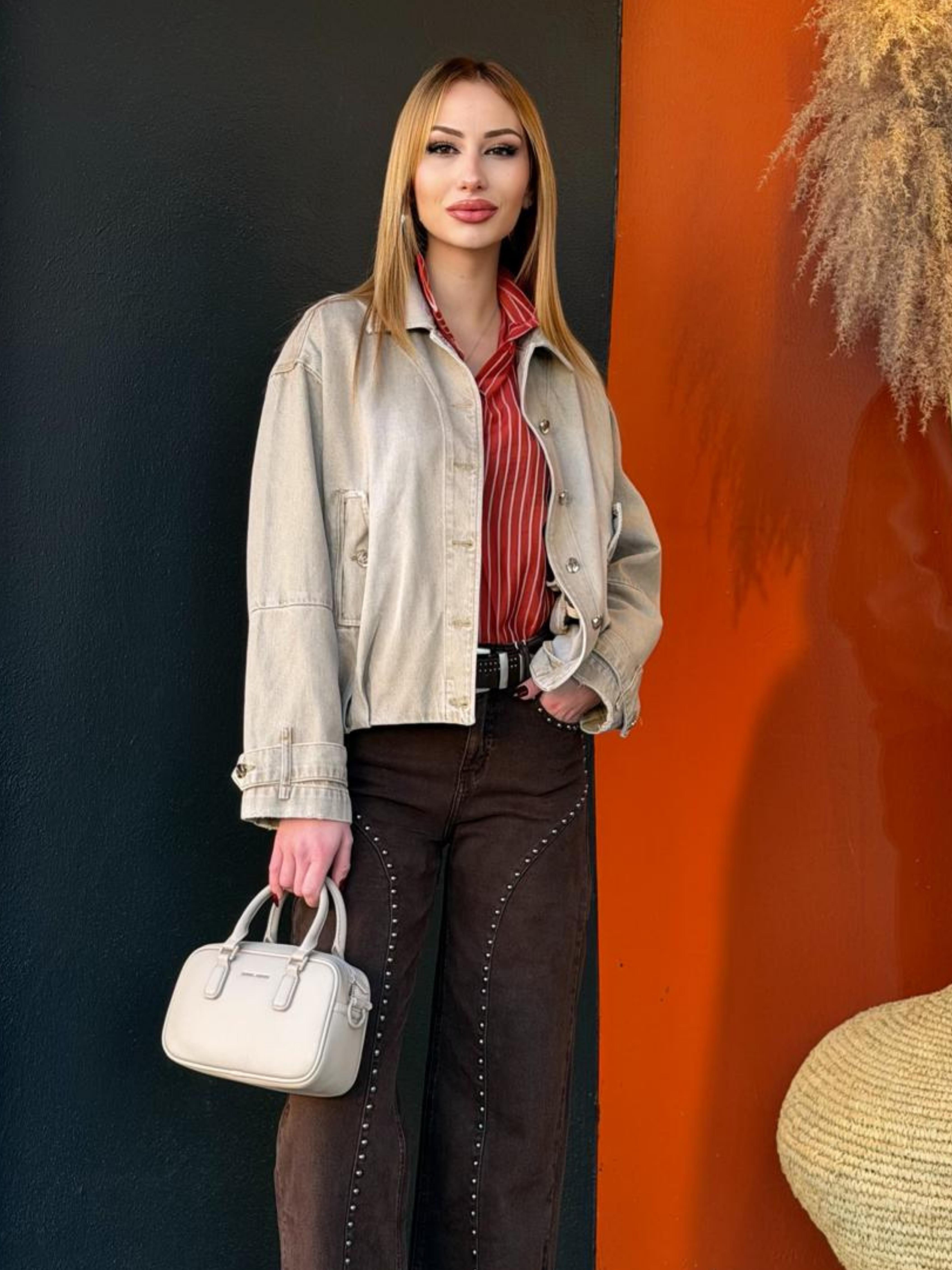 CEKET Oversize Jean Ceket