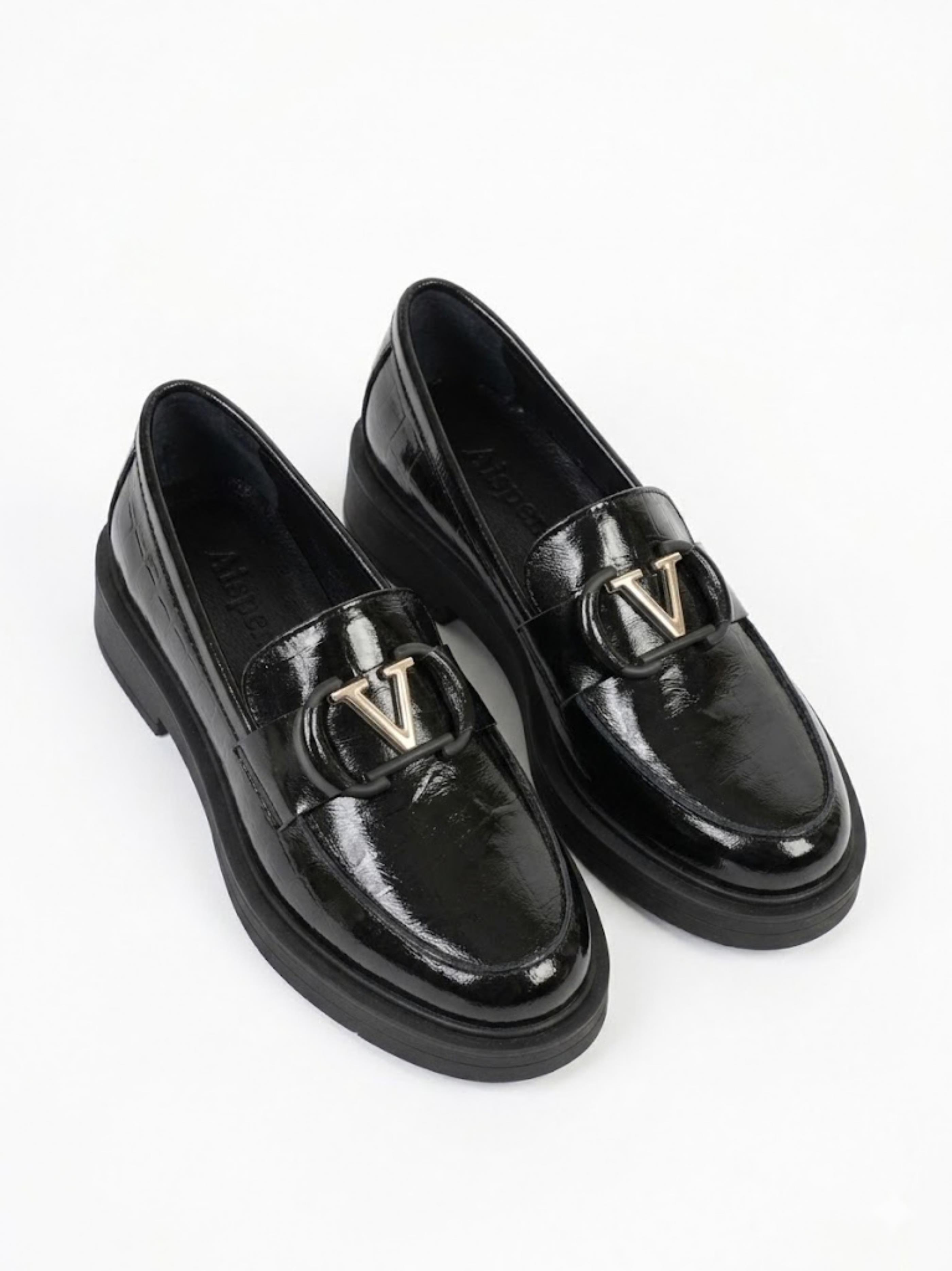 AYAKKABI SİYAH GOLD TOKALI LOAFER
