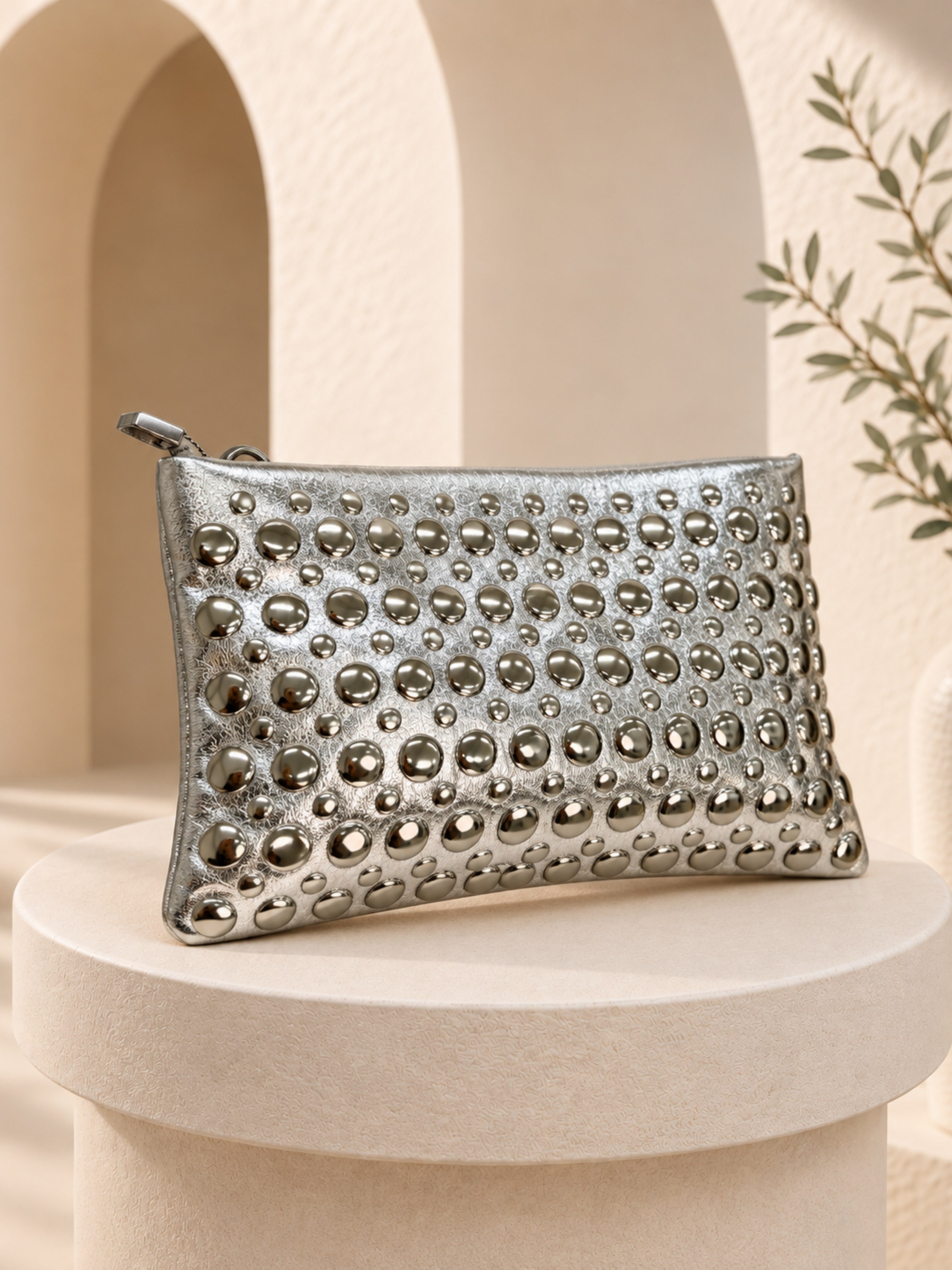ÇANTA Zımbalı Clutch Çanta