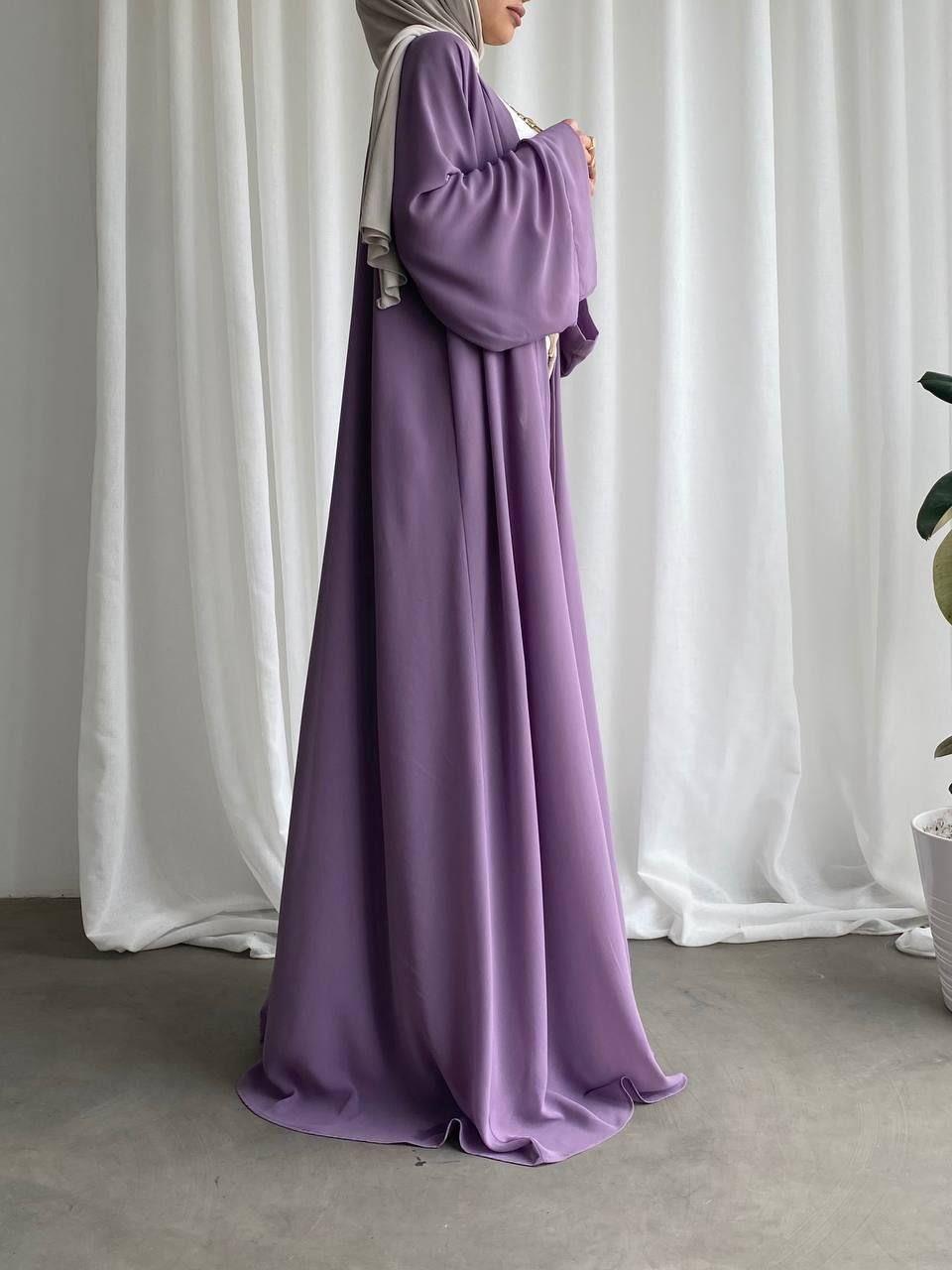 Lila Seren Şifon Abaya