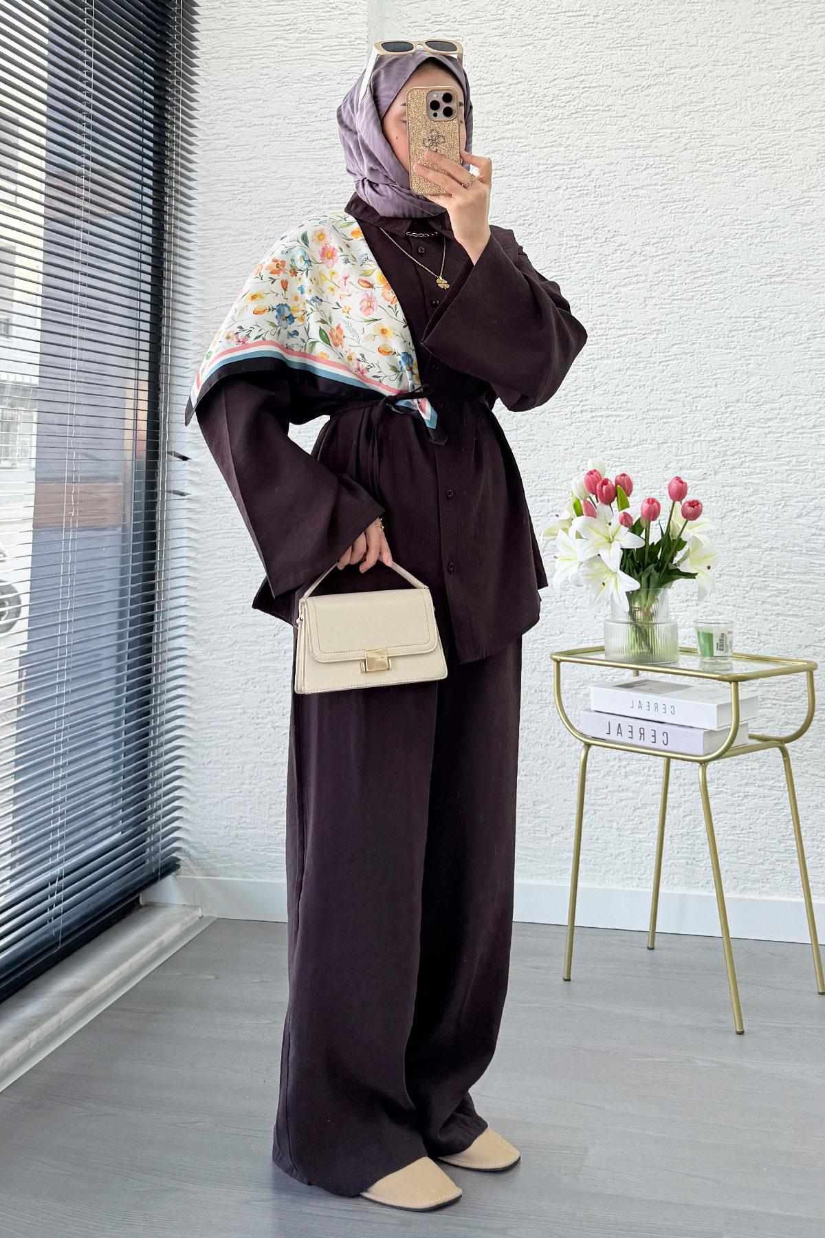 Premium Oversize Basic Modal Kadın İkili Takım - Mürdüm