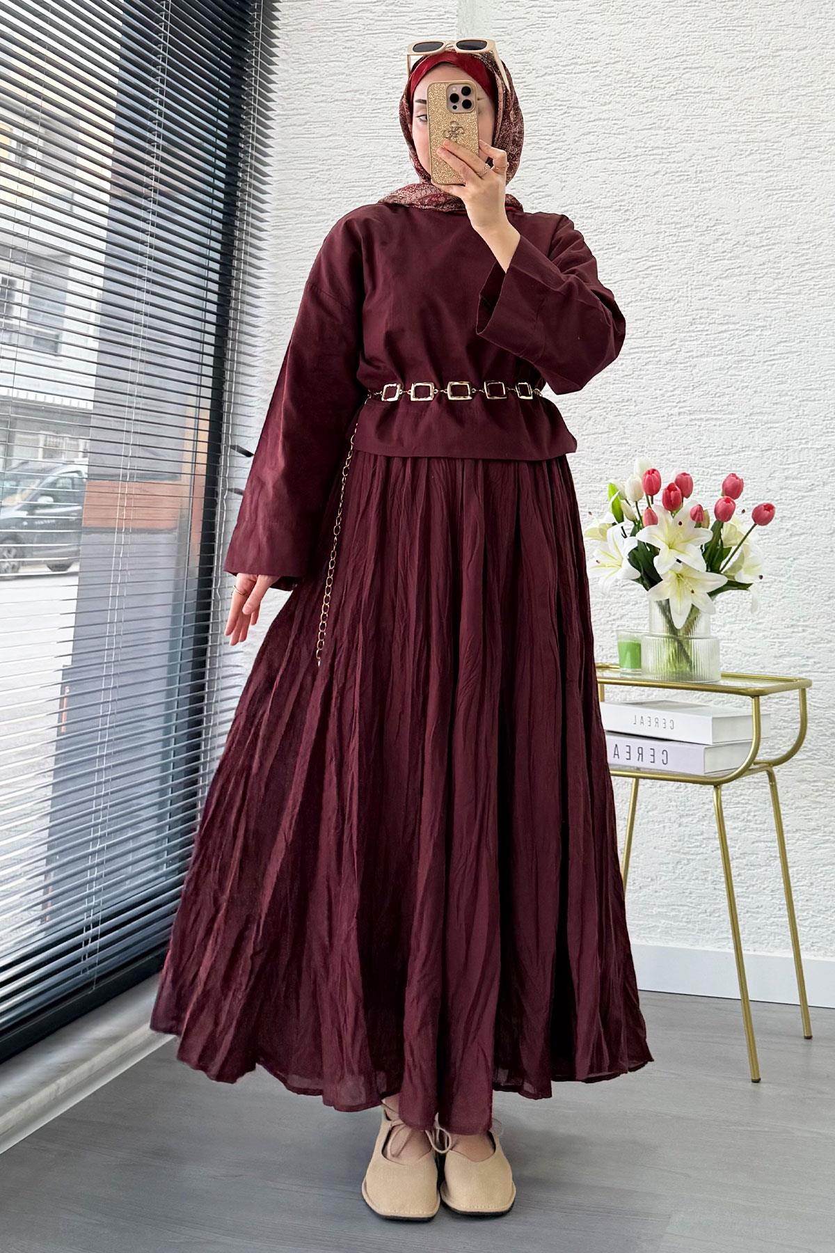 Premium Vual Crush Etekli İkili Takım – Bordo