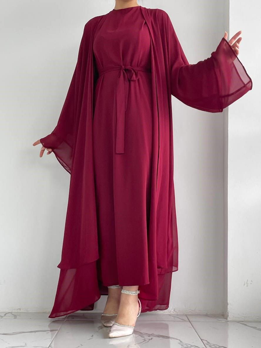 Şifon Anna Şifon Abaya Takım