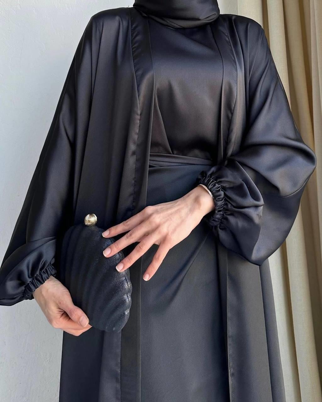 Siyah İnna Abaya Takım