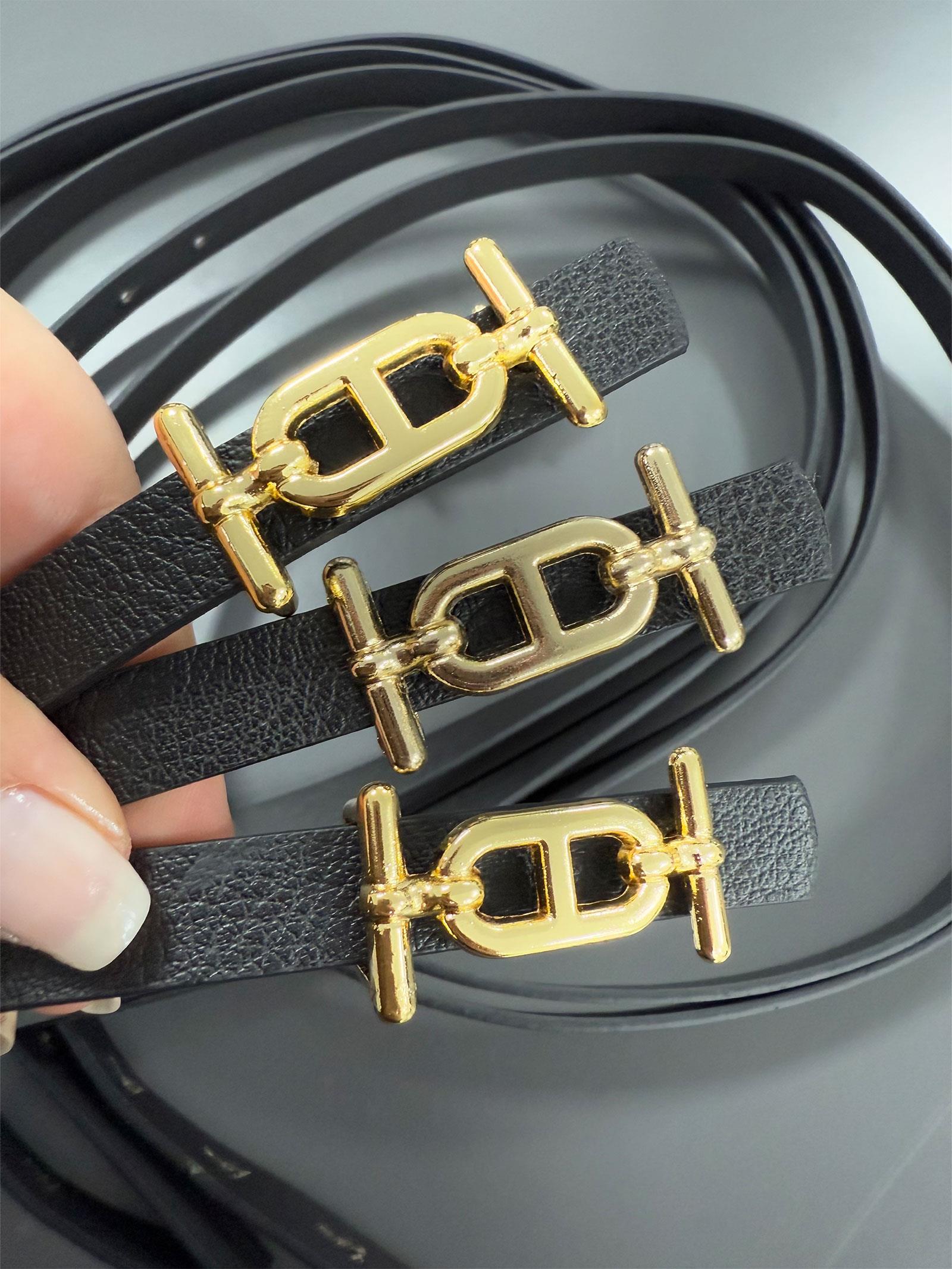 Siyah Kısa Tokalı İnce Kadın Kemeri