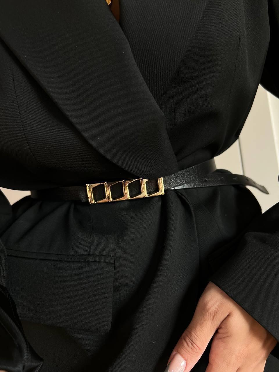 Siyah Zincir Tokalı Kadın Kemeri 