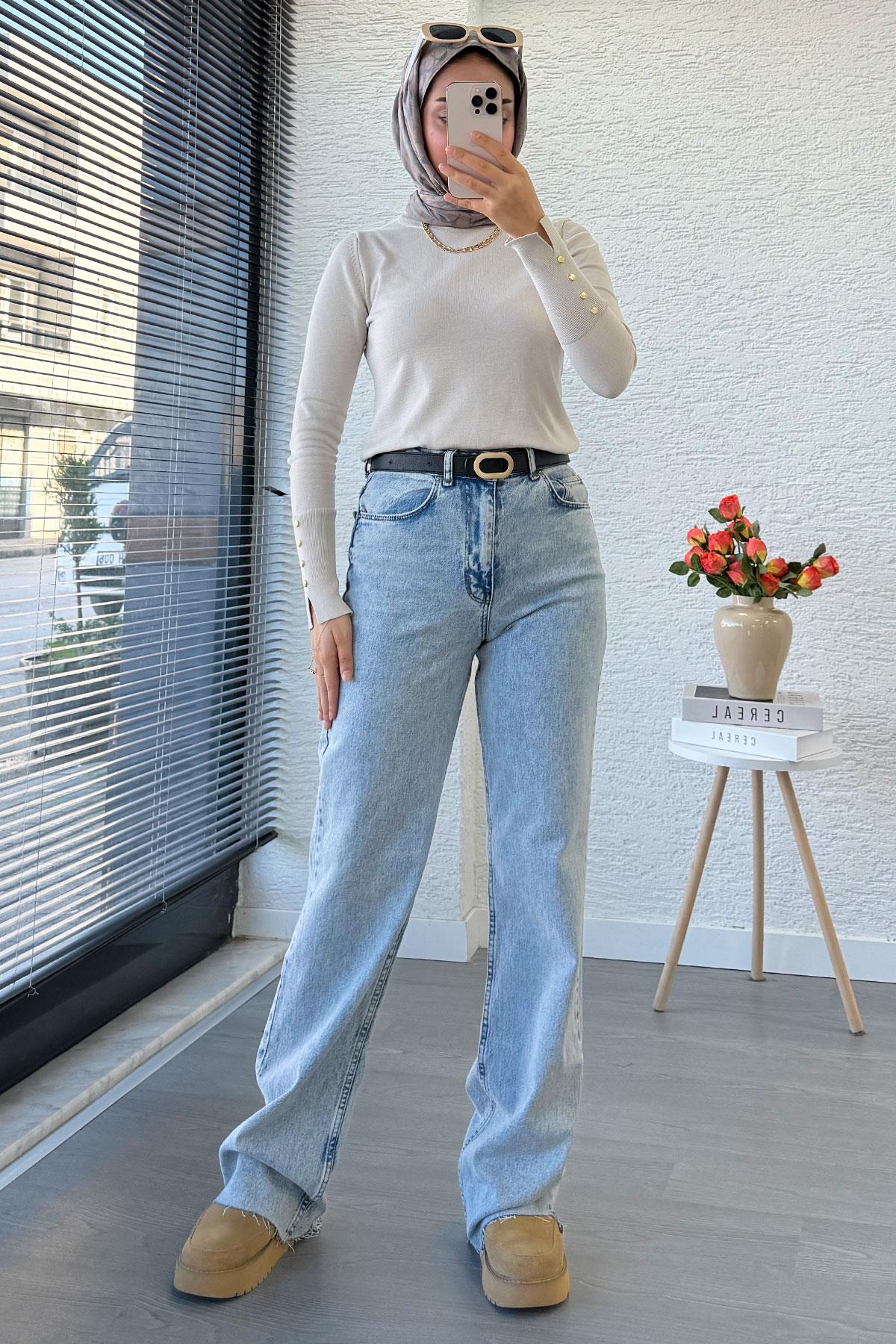 Straight Kesim Jean Pantolon - Açık Mavi