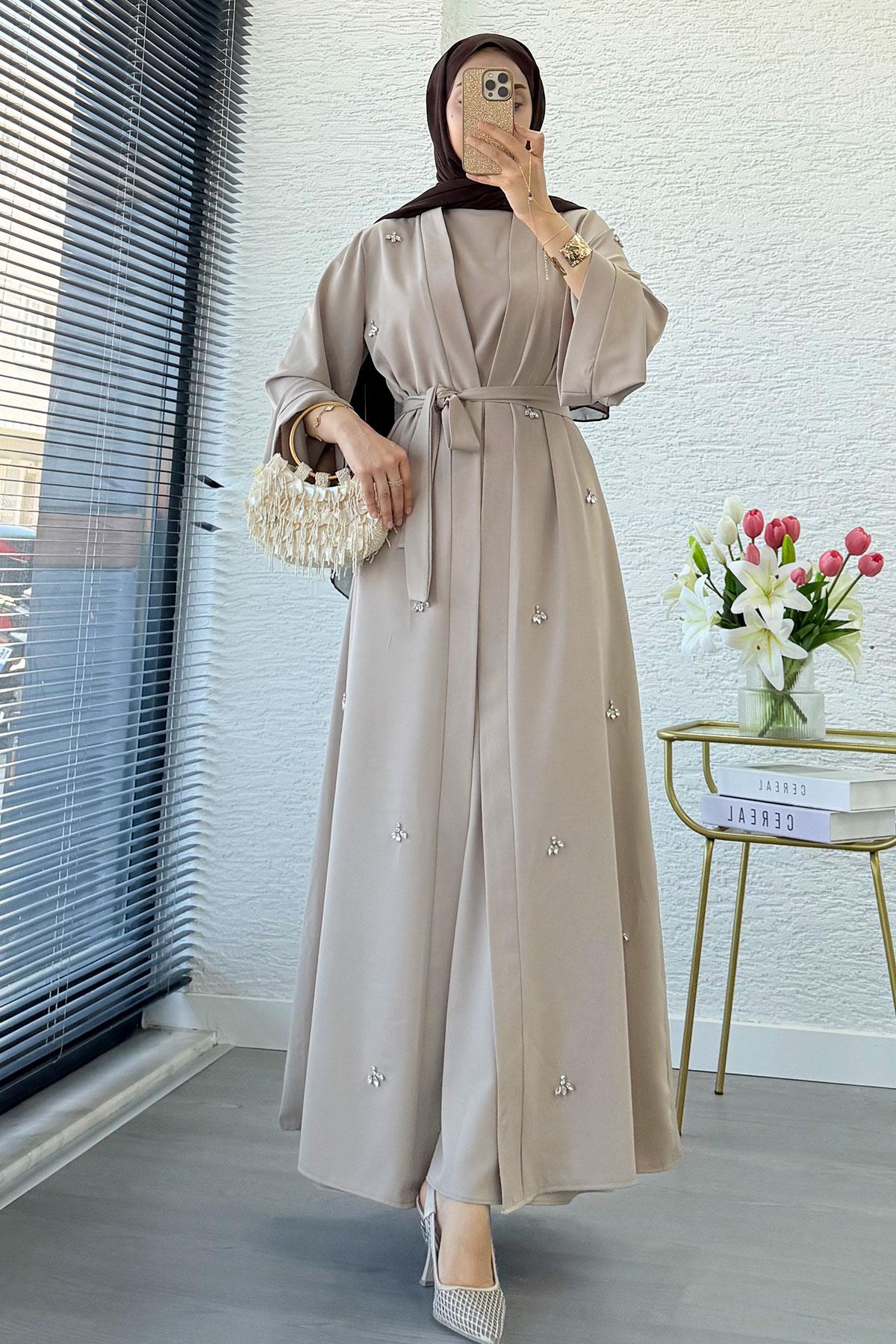 Taş İşlemeli İkili Abaya Takım - Taş