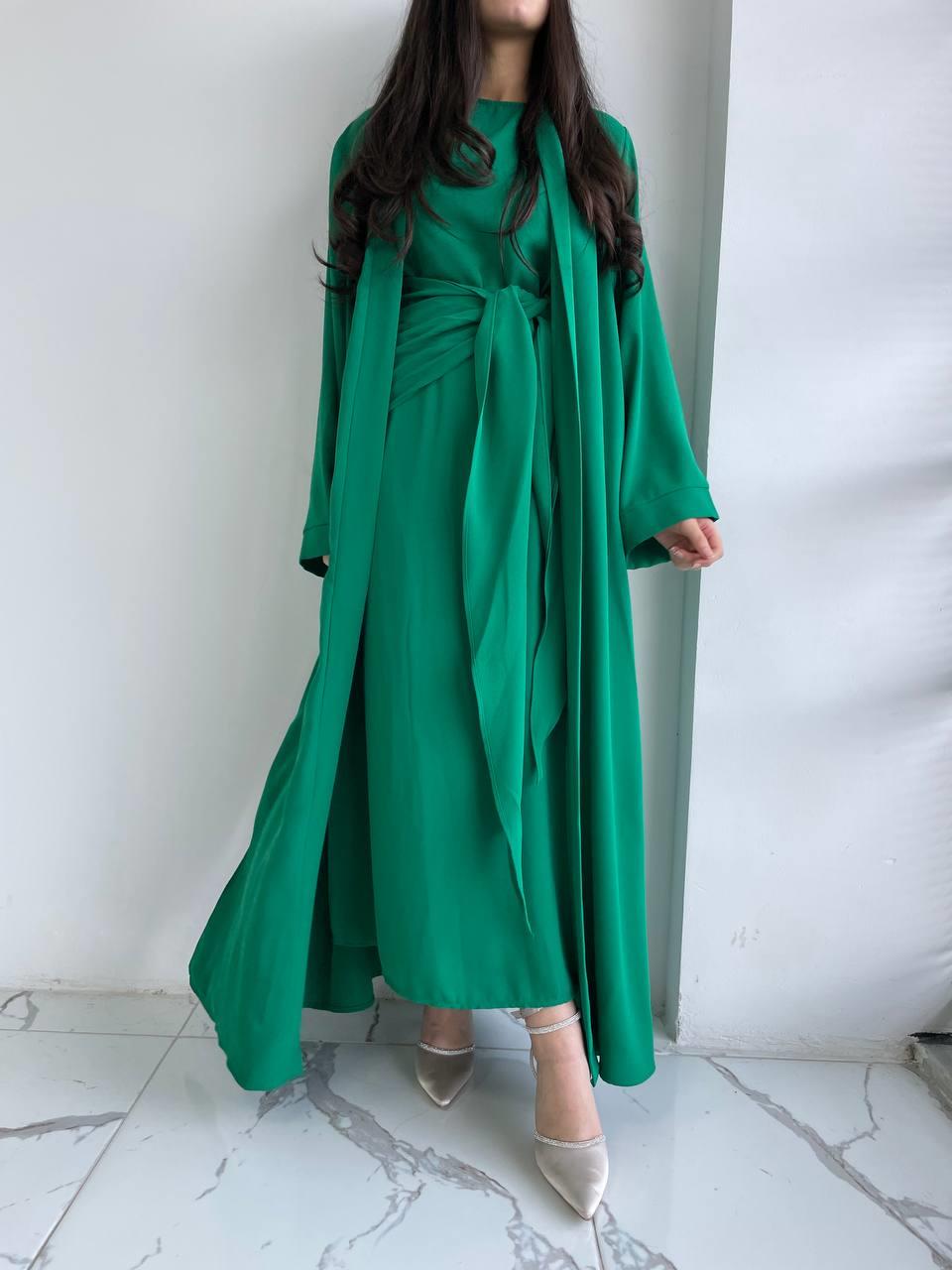Yeşil Suzan Abaya Takım