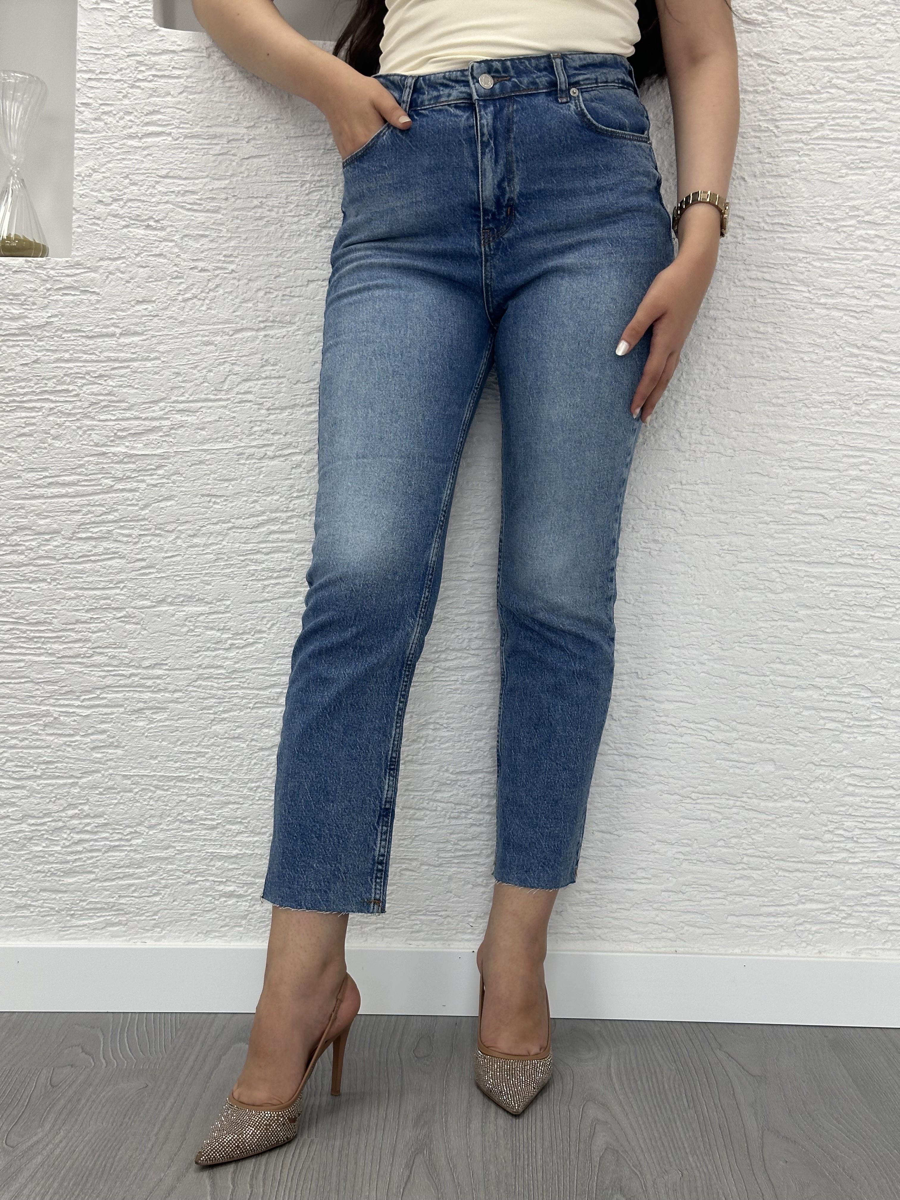 Açık Mavi Boy Fit Kesim Jean Pantolon