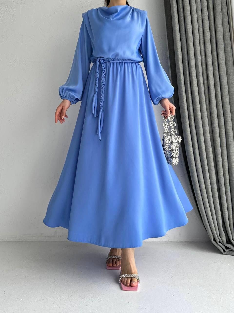 Açık Mavi Henna Elbise 