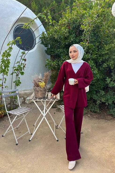 Bordo Lina Triko Takım