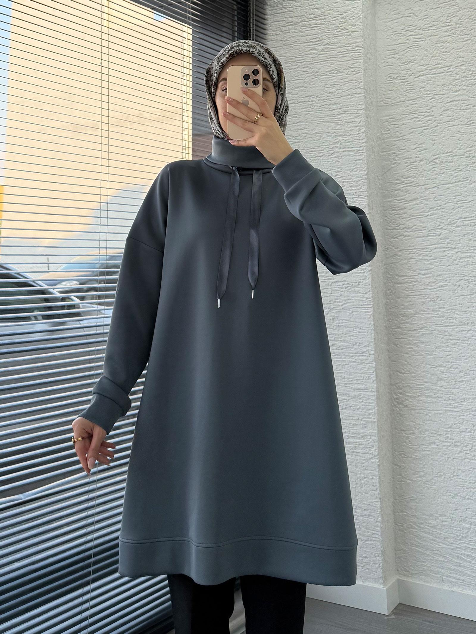 Füme Scuba Kumaş Tunik
