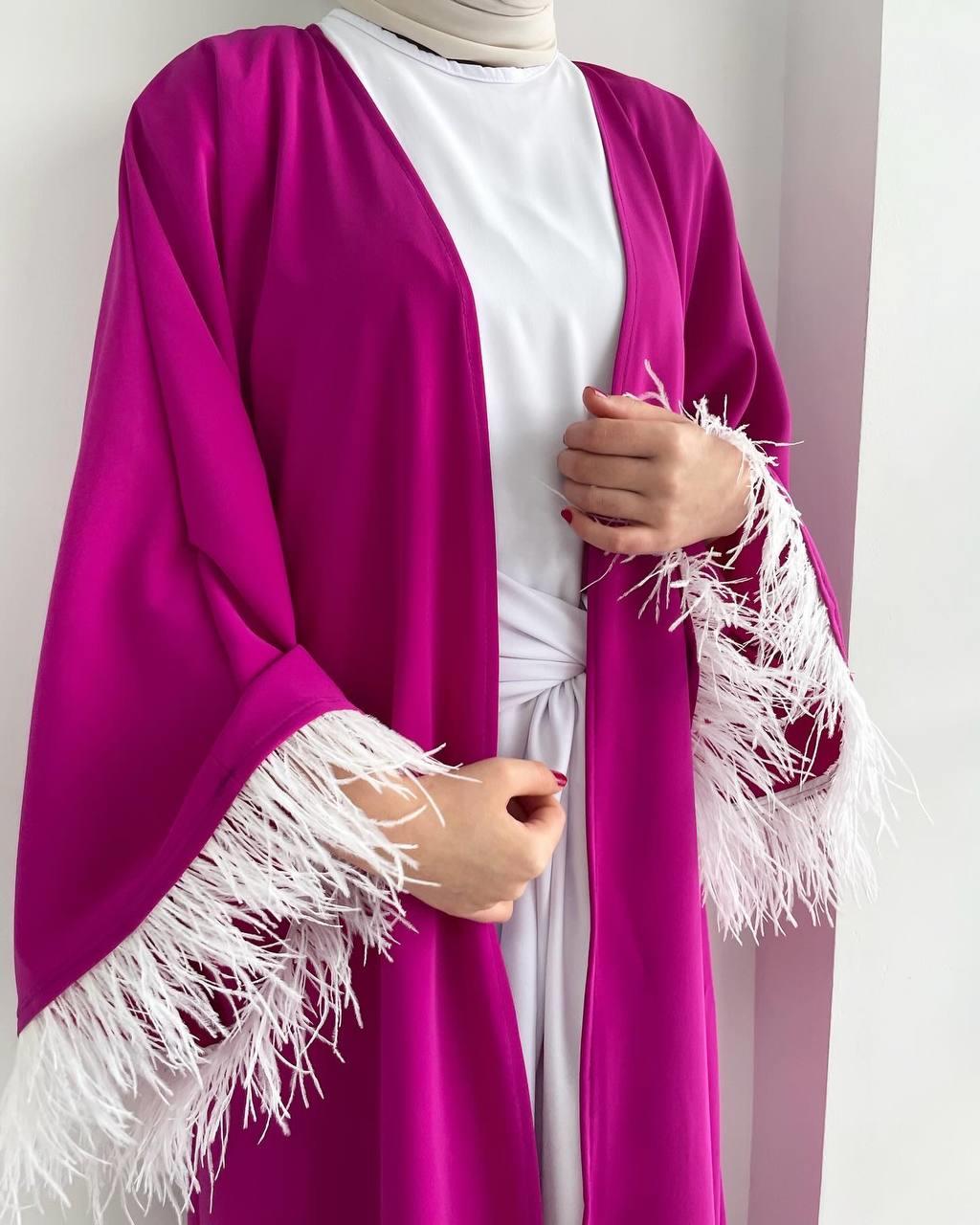 Fuşya Zehra Abaya Takım 