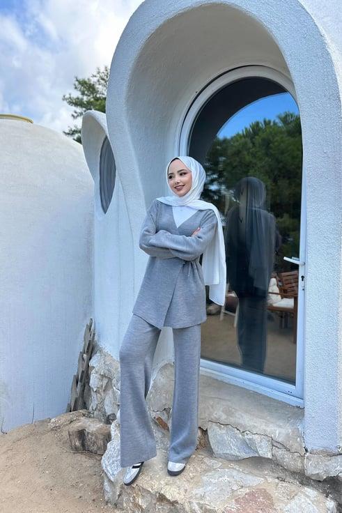 Gri Lina Triko Takım