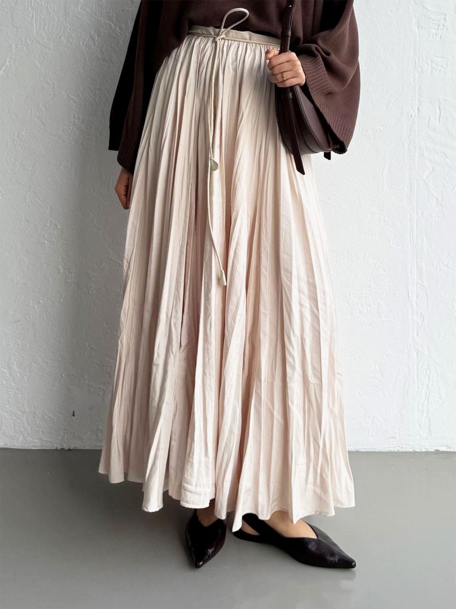 Kadın Krem Crush Etek