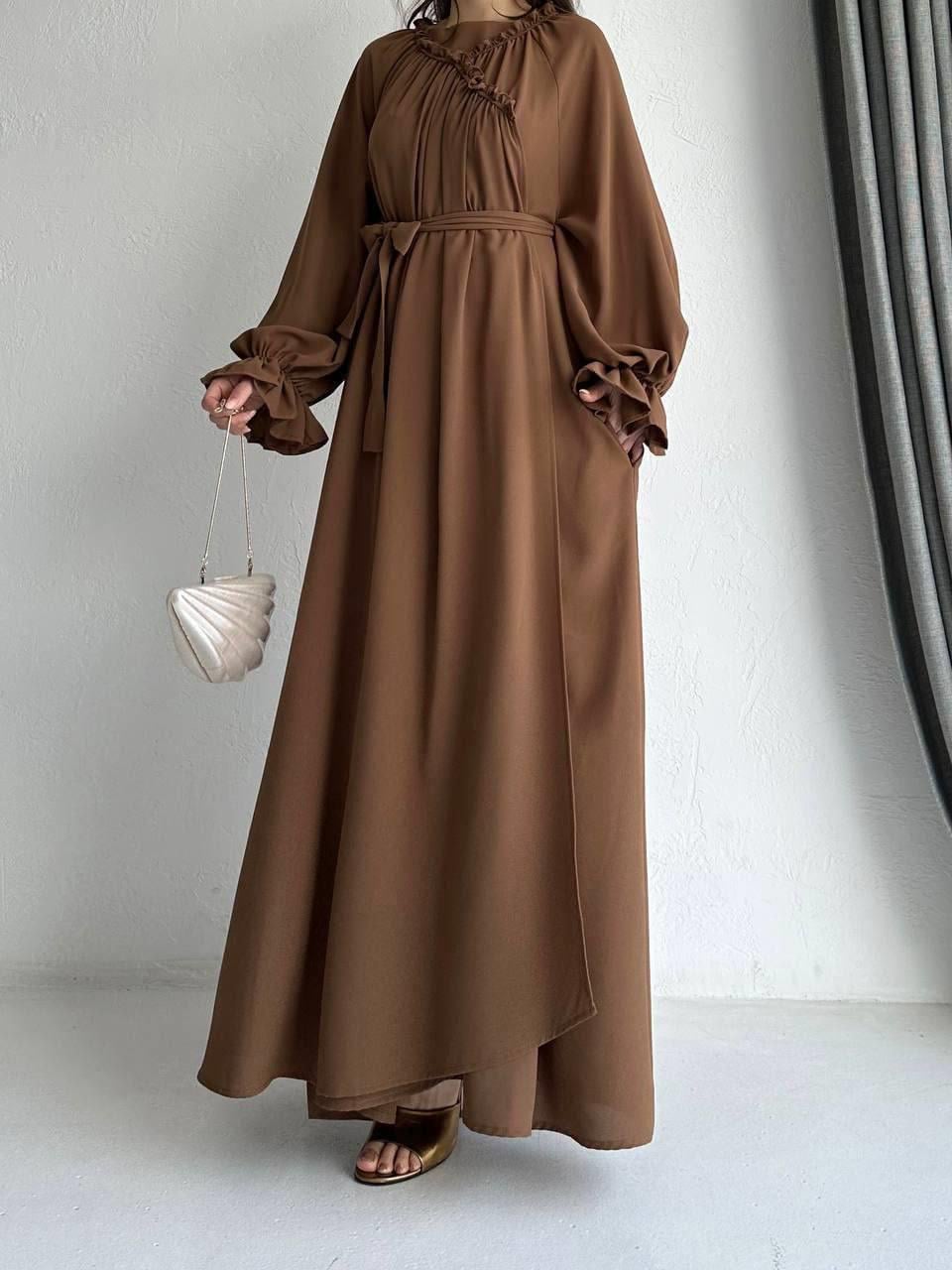 Kahve Burçin Elbise