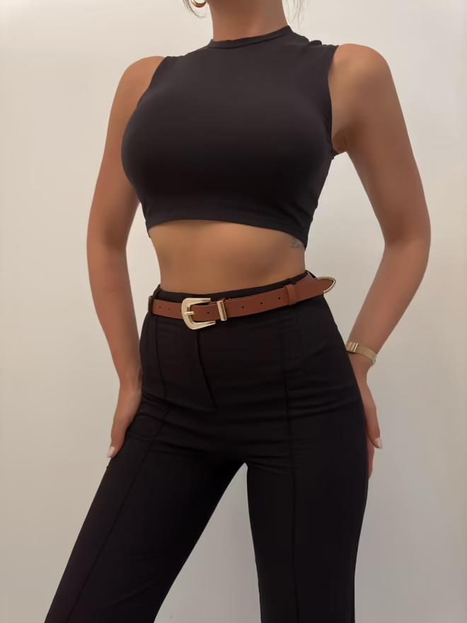 Kahve Pantolon Kemeri Kadın