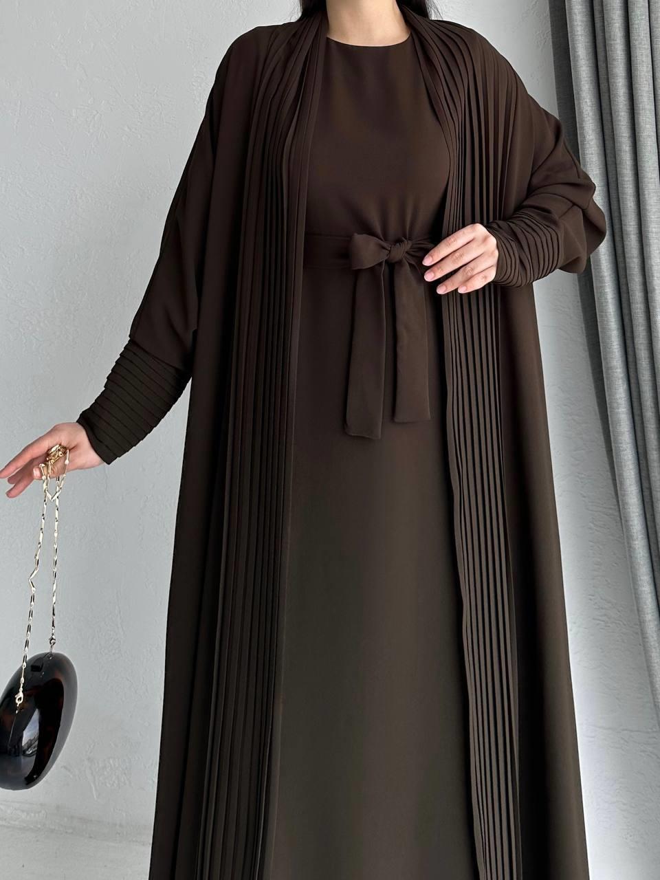 Kahve Zen Abaya Takım 