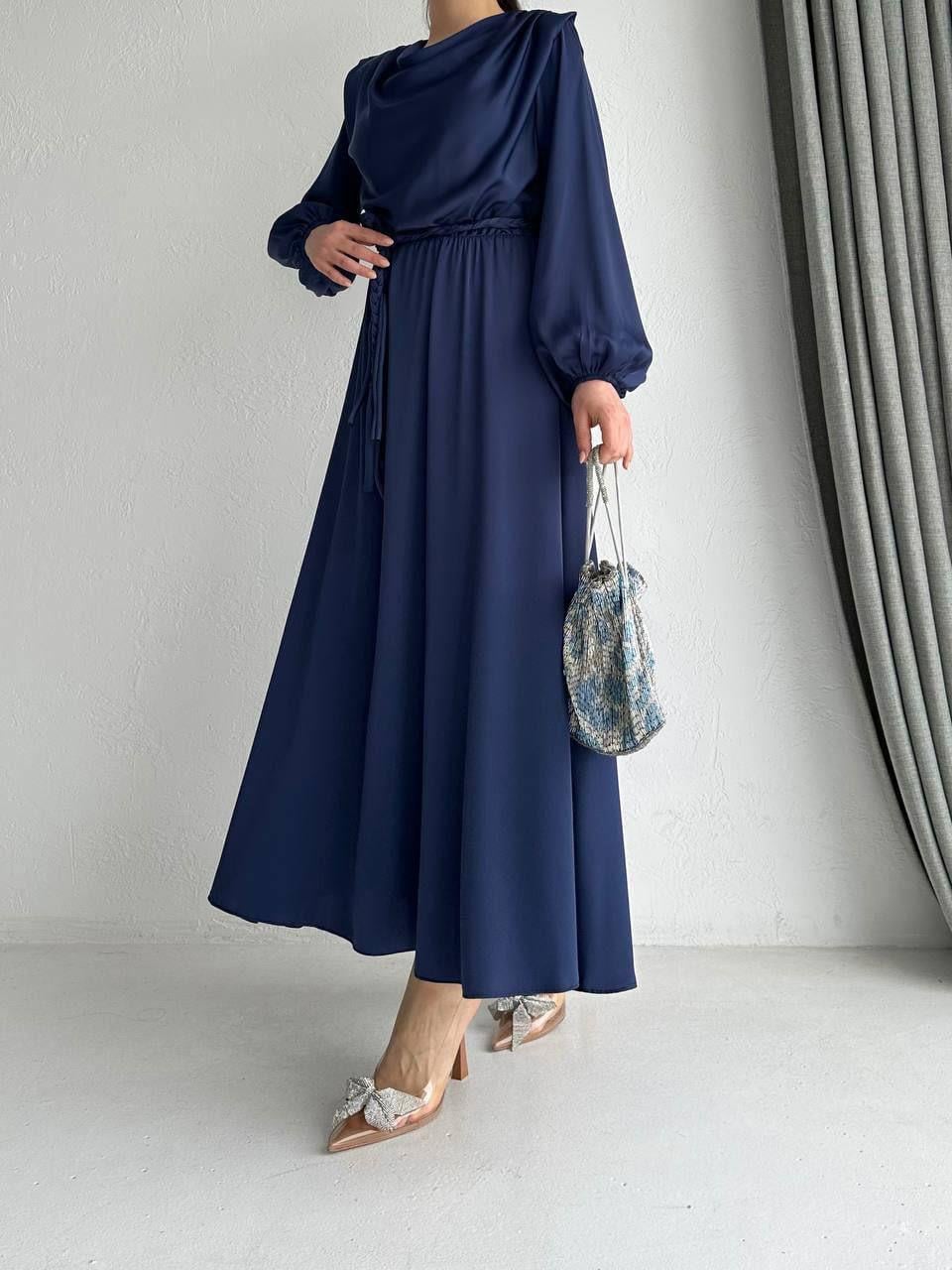 Lacivert Henna Elbise 