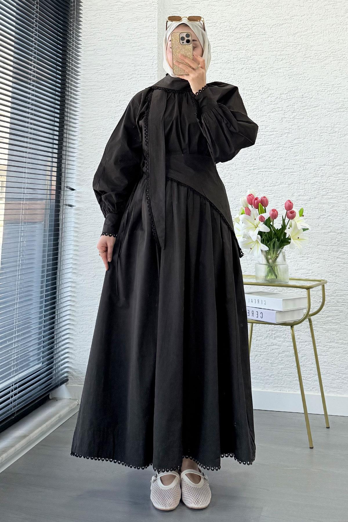 Premium MNK Model Poplin Etekli Takım – Kahverengi