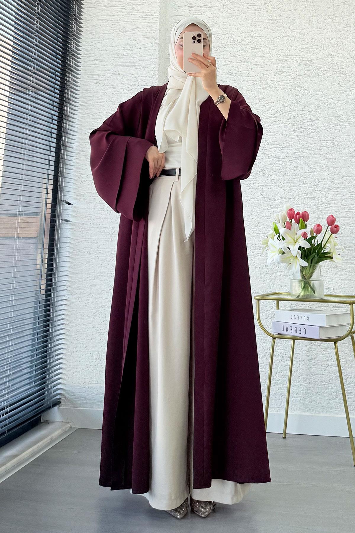 Premium Volan Kol Diana Abaya – Bordo
