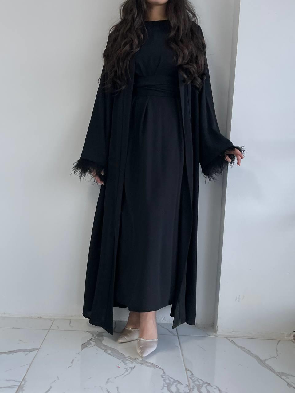 Siyah Ayla Abaya Takım