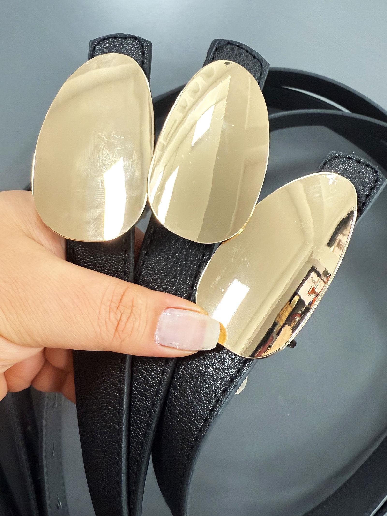 Siyah Ayna Tokalı Kadın Kemeri