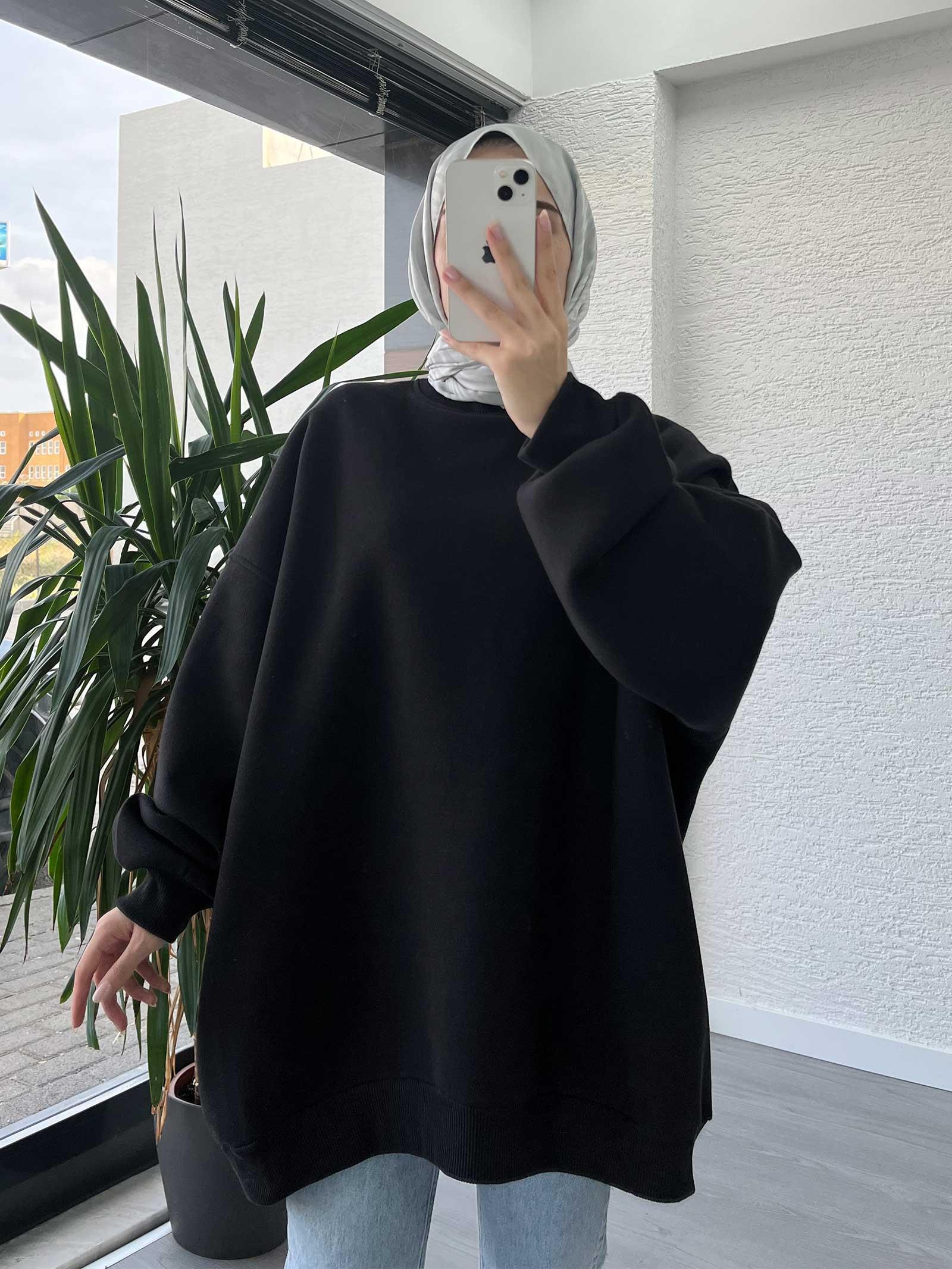 Siyah Oversize Sweat