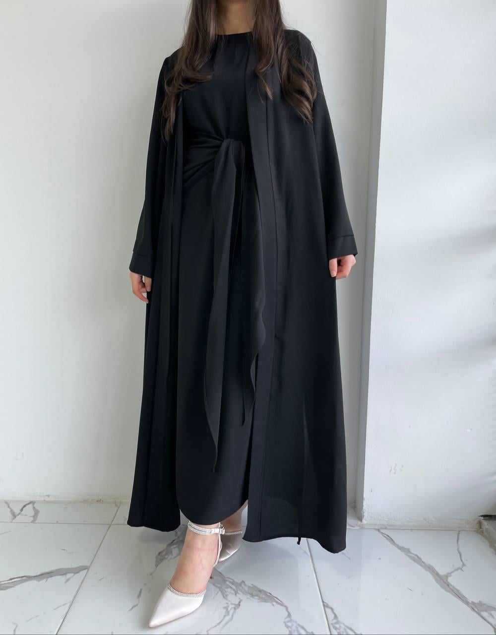 Siyah Suzan Abaya Takım 