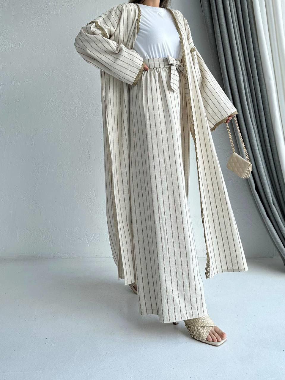 Sütlü Kahve Linen Keten Takım