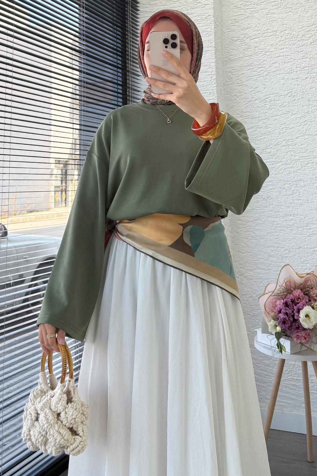 Volan Kol Basic Bluz - Haki