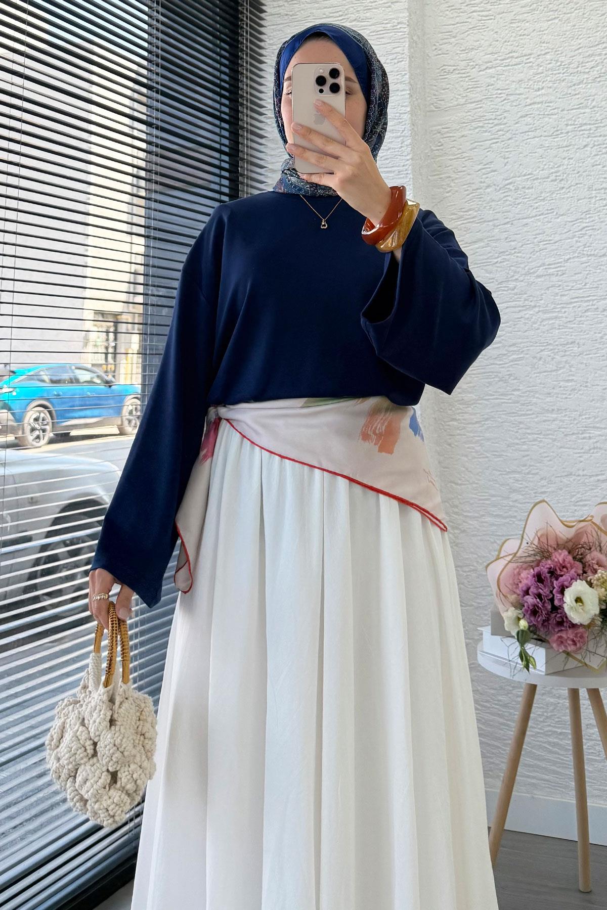 Volan Kol Basic Bluz - Lacivert