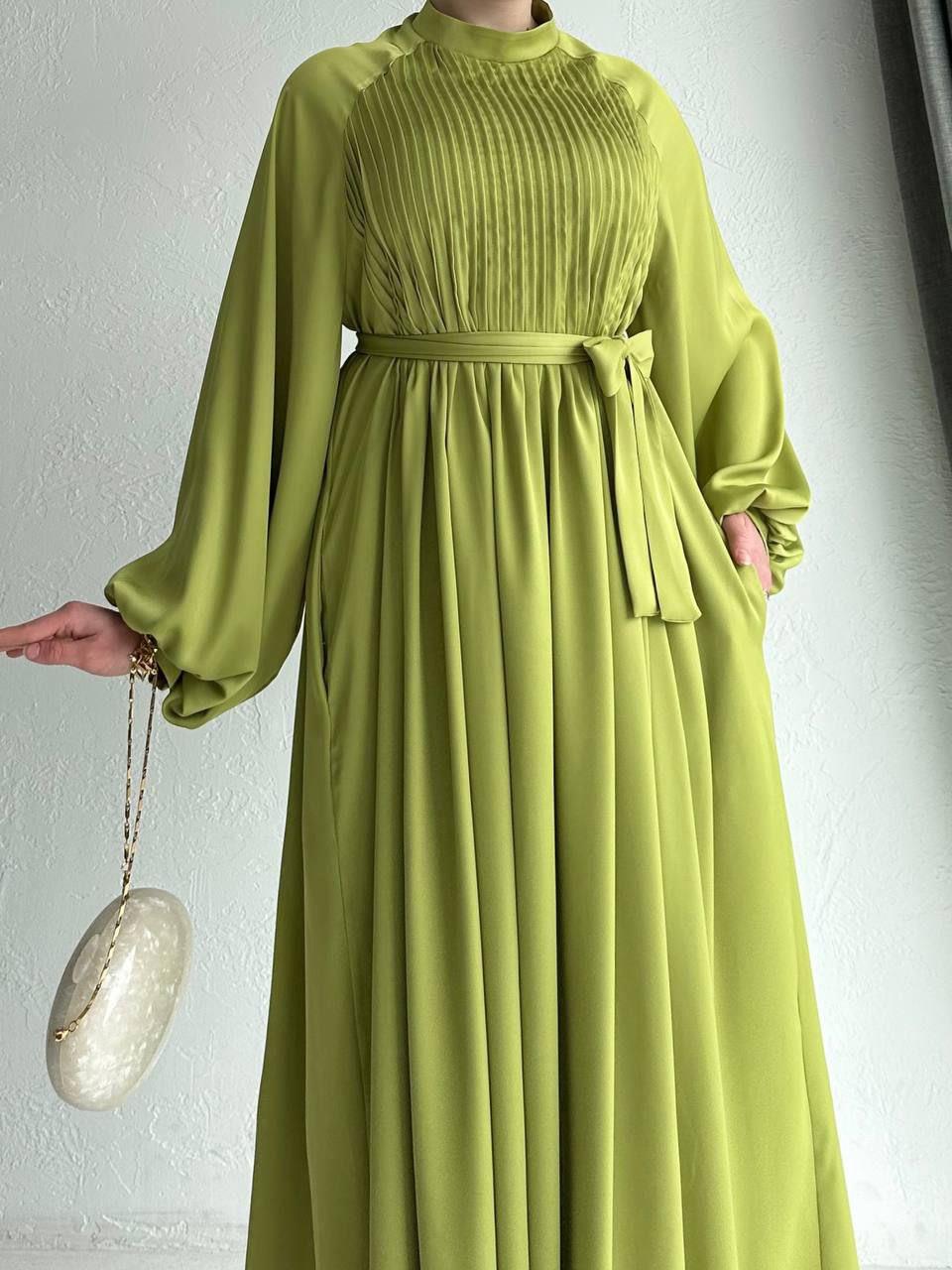 Yağ Yeşili Nergis Elbise