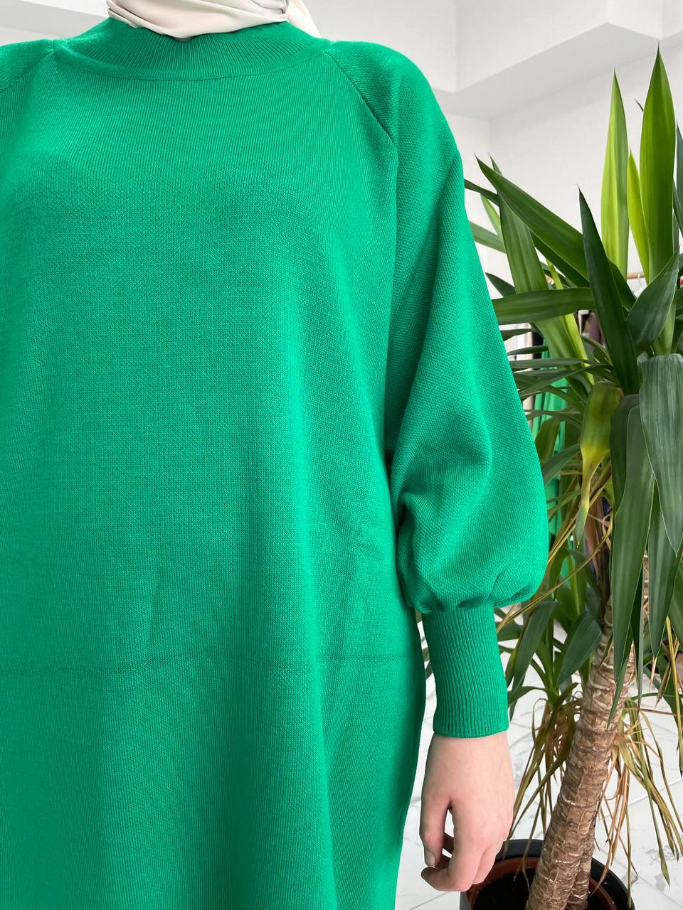 Yeşil Çelik Örme Elbise