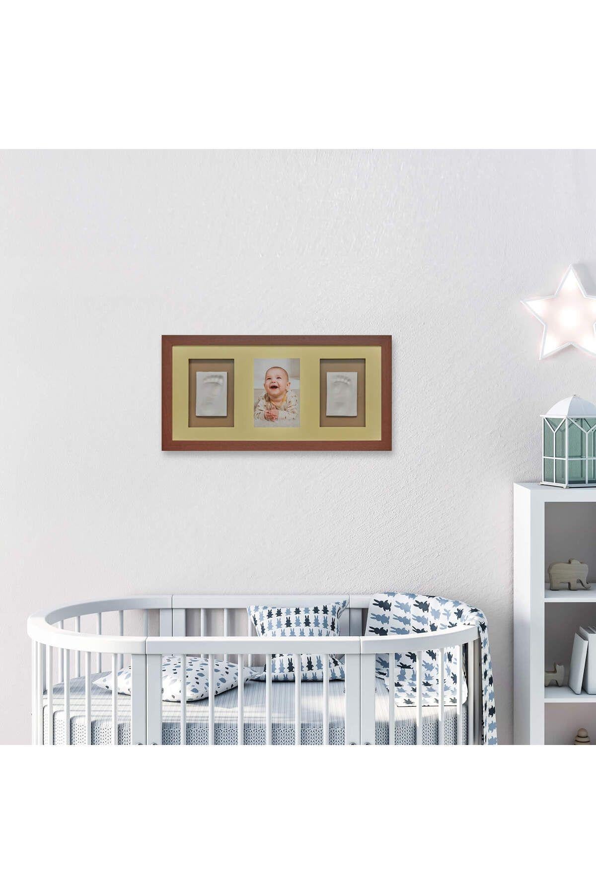 Baby Memory Prints Üçlü Çerçeve Frame Ceviz