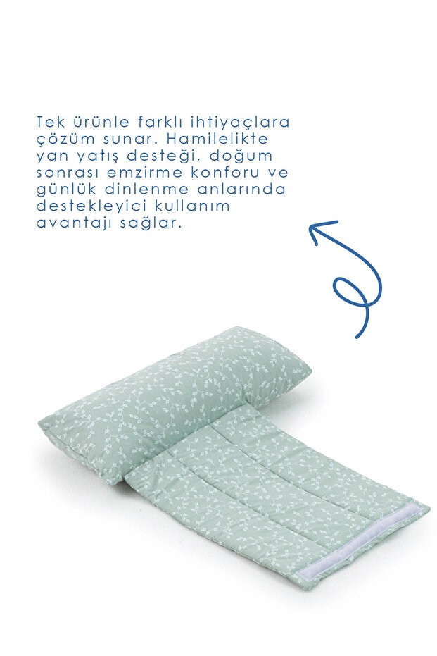 Babyjem 198 Sırt Destekli Hamile Ve Emzirme Yast Yeşil Çiçek