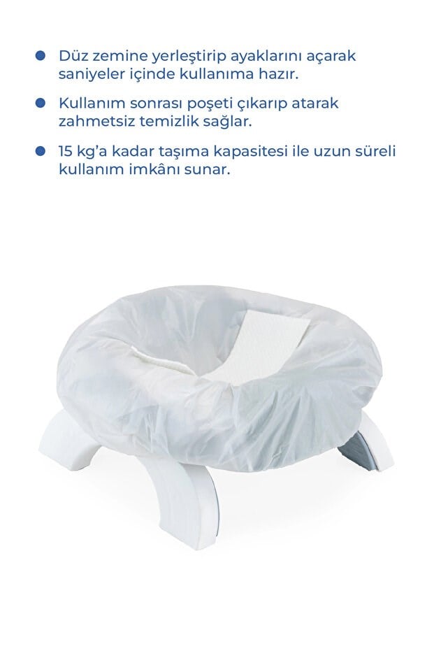 Babyjem 2 İn 1 Portatif Katlanabilir Seyahat Lazımlığı Klozet Adaptörü Kum Beji + 5 Hediye Poşet