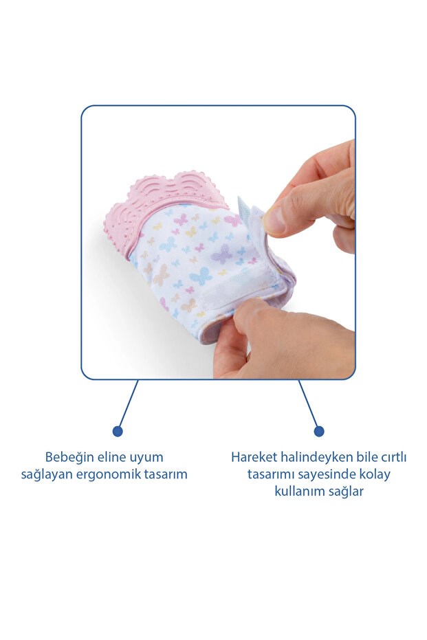 Babyjem 526 Diş Kaşıyıcı Eldiven Ekru Kelebek