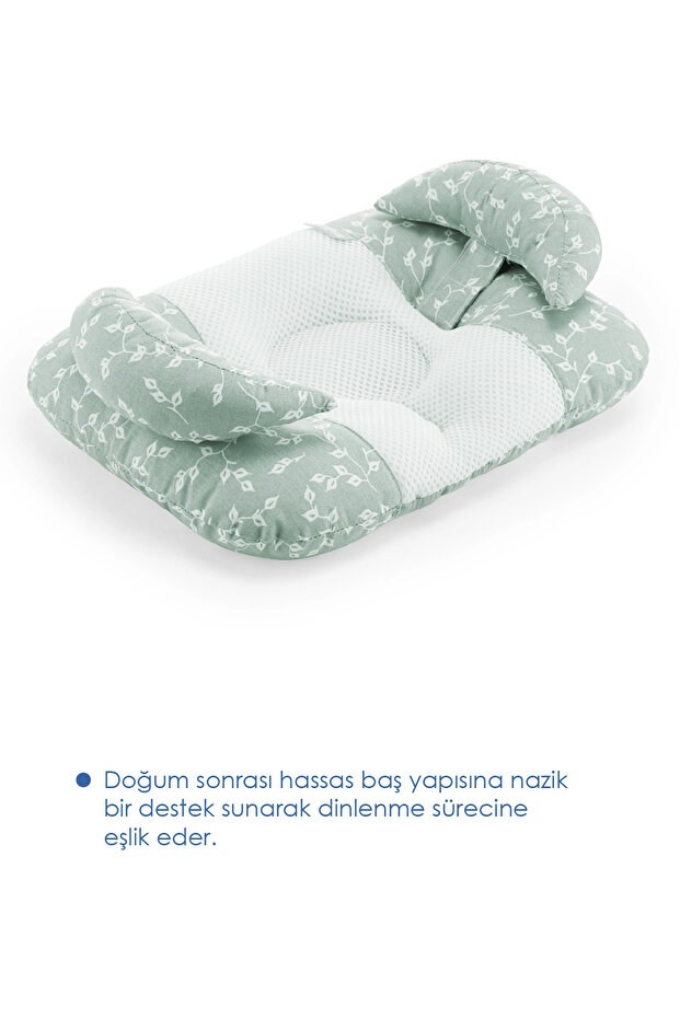 Babyjem 937 Ayarlanabilir Düz Kafa Yastığı Yeşil Çiçek