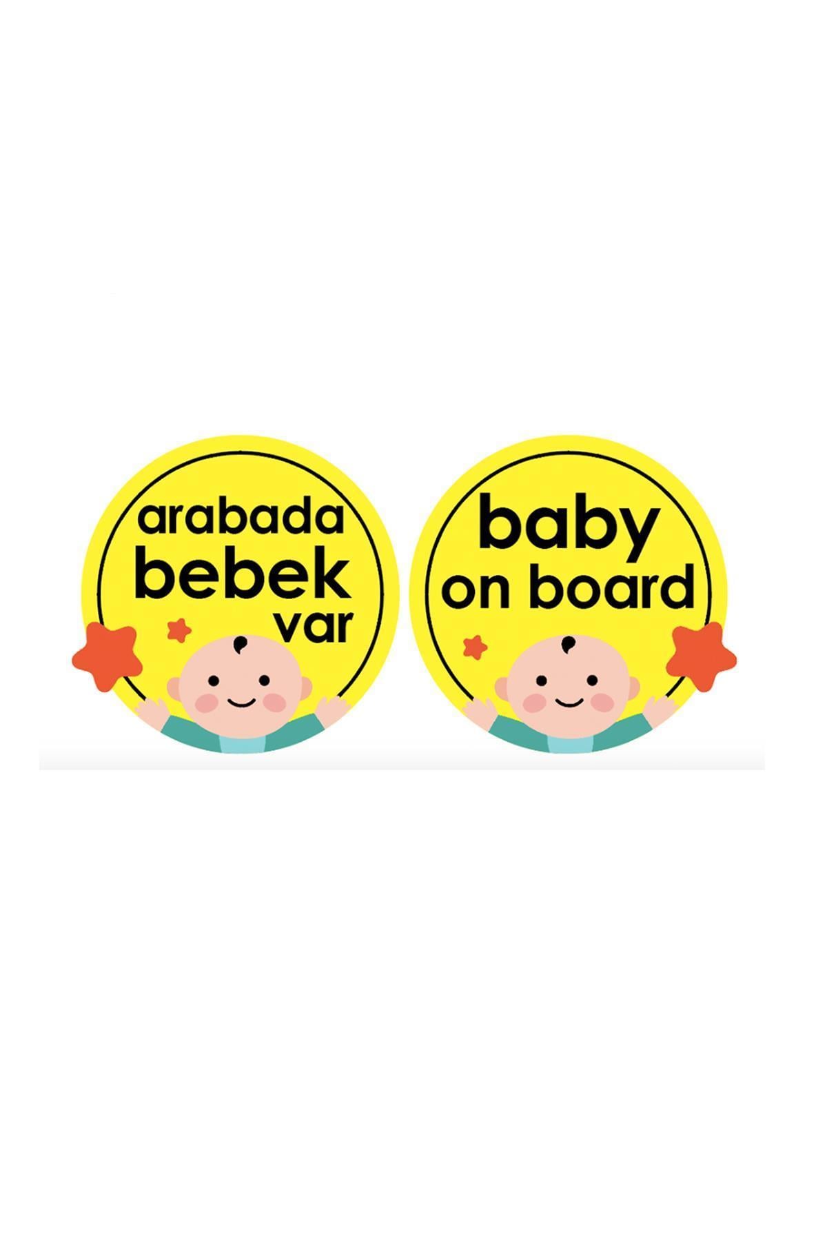 Babyjem Araba Cam Yazısı Dikkat Bebek Var Sarı 094