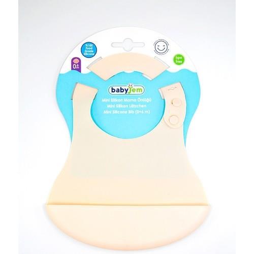 Babyjem Mini  Silikon Önlük Ekru 718