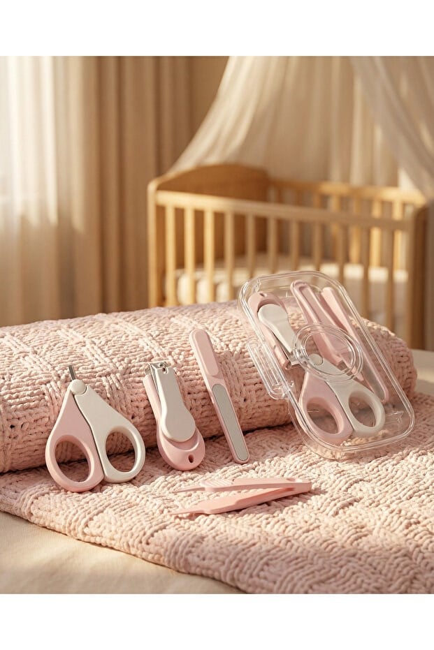 Babymond 4 Parça Bebek Tırnak Bakım Seti  Pembe