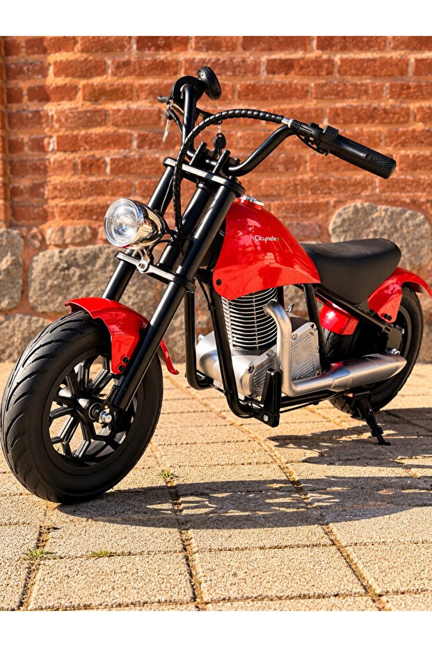 CityMate 36V 180W Chopper Akülü Motor Elden Gazlı Dumanlı Şişme Lastikli Lityum pilli CMT, one size Kırmızı