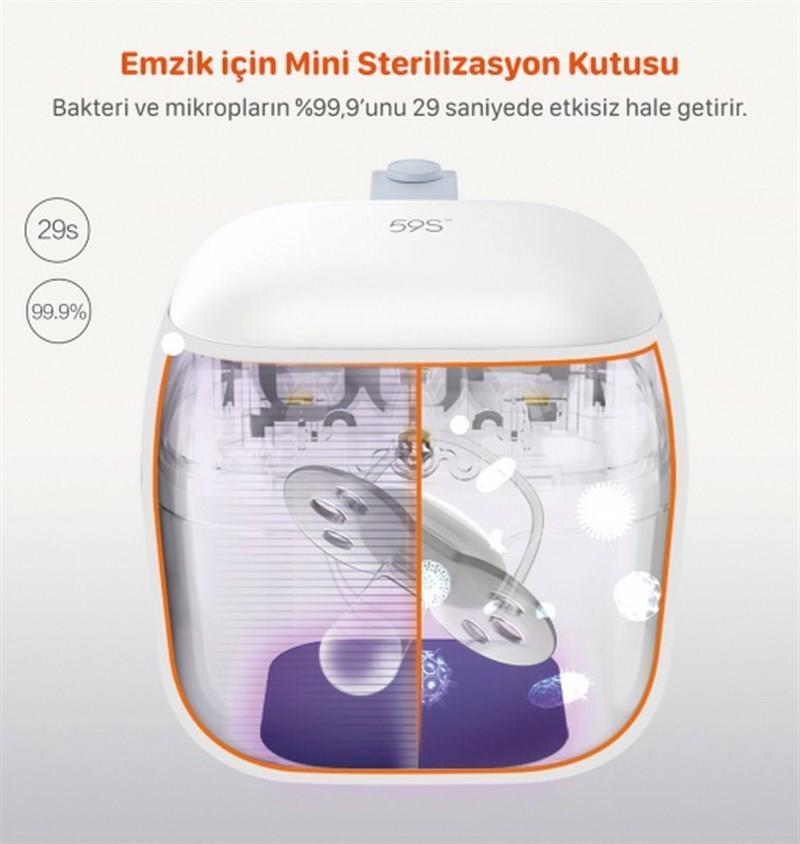 59S S6 Ultraviyole (UVC) Mini Sterilizasyon Kutusu - Beyaz