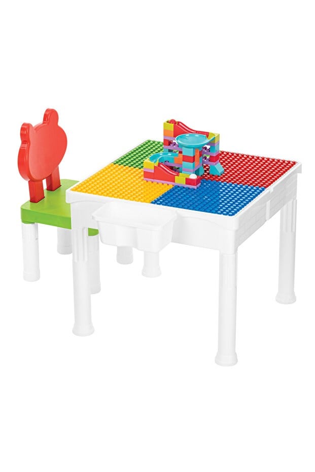 Funcy Toys 3 in 1 Aktivite Masa Seti 48 Parça Bloklu Toplam 70 Parça Duplo Seri Uyumlu