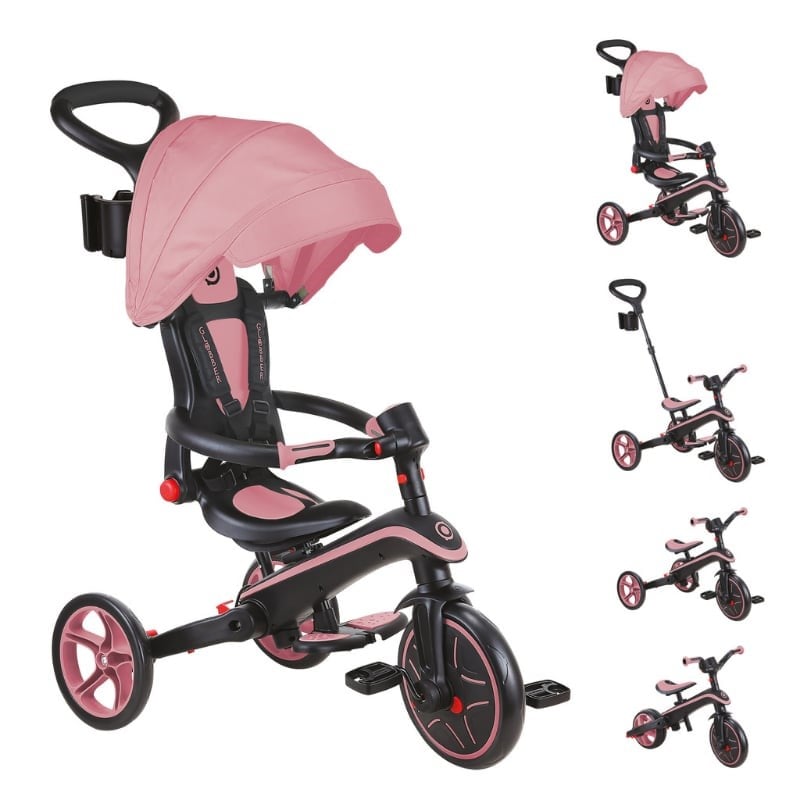 Globber Explorer 4in1 Katlanabilir Bisiklet-Koyu Pastel Pembe 732-210