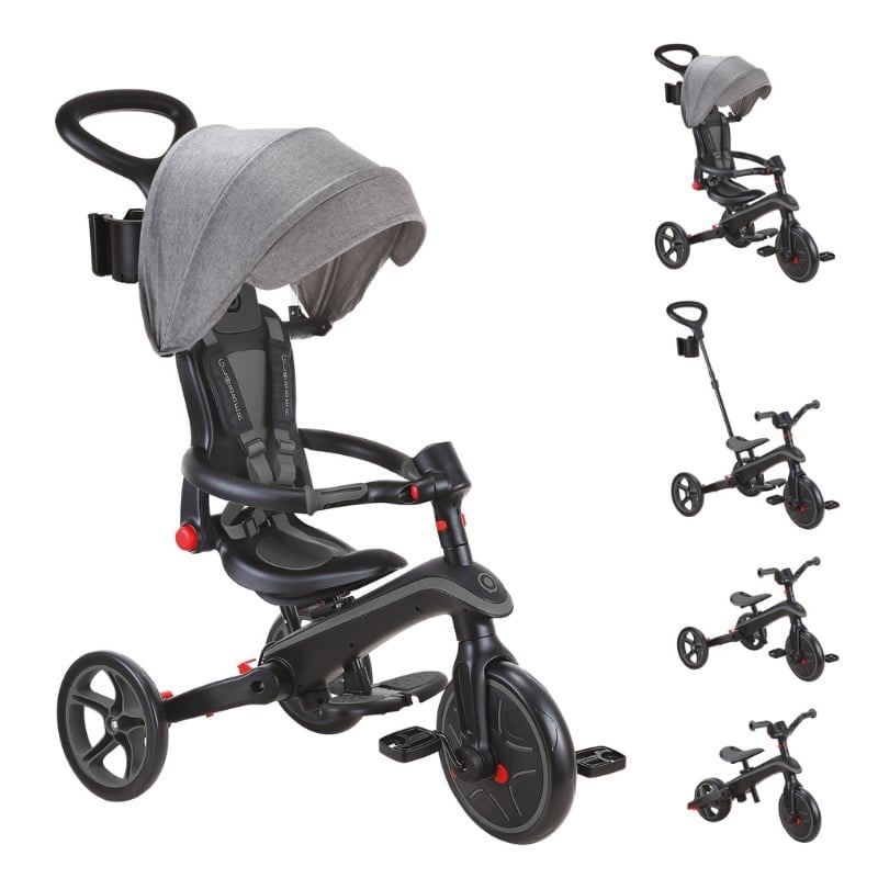 Globber Explorer 4in1 Katlanabilir Bisiklet-Siyah-Gri 732-120